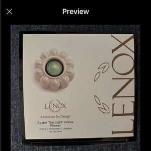 ❤️❤️$10 Moving Sale price🚗❤️❤️Lenox Cream and Green Tea Light Votive Flower